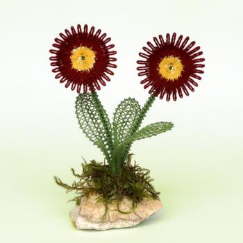 Preview: 510 Klöppelbrief "Bellis - Tausendschön"   -   Blümchen in 3D-Optik